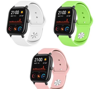 Ersatzband für Xiaomi Amazfit GTS Silikon Armband Huami GTS + weiß + grün + rosa