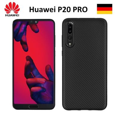 Handy Hülle Karbondesign für Huawei P20 PRO Case Schale TPU dünn schwarz 20 Pro