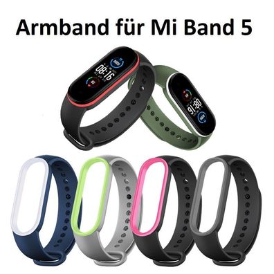 Xiaomi Mi Band 5 Ersatzband Silikon zweifarbig Armband Original MiBand 5 farbig