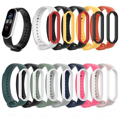 Xiaomi Mi Band 6 Ersatzband Silikon zweifarbig Armband pink etc. MiBand 6 farbig