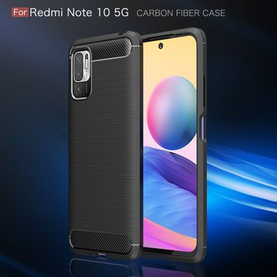 Xiaomi Redmi Note 10 5G Handy Hülle Case Schale Bumper TPU dünn schwarz Note10