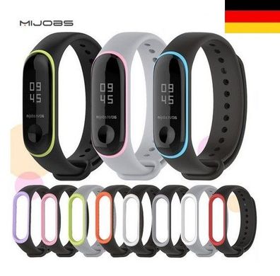 Xiaomi Mi Band 3 Ersatzband Silikon Armband Original mijobs MiBand 3 farbig Neu