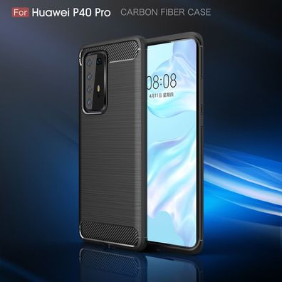 Huawei P40 PRO Handy Hülle Armour Case Schale TPU dünn schwarz wie 2. Haut