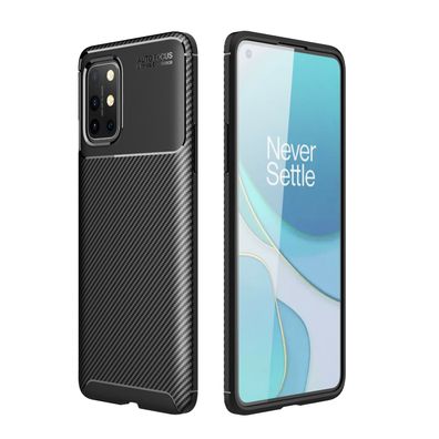 OnePlus 9R Handy Hülle Case TPU dünn schwarz Karbon Armour 2. Haut 1 + 9R