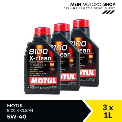 Motul 8100 X-clean 5W-40 3x1 Liter