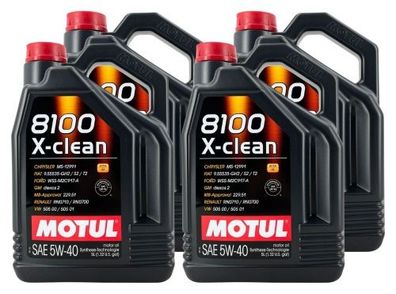 Motul 8100 X-clean 5W-40 4x5 Liter