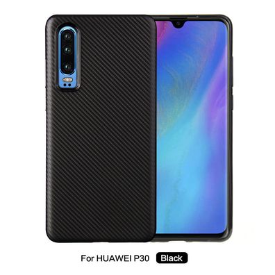 Handy Hülle für Huawei P30 Karbondesign Case Schale TPU dünn schwarz P 30 2. Haut