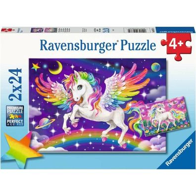 Ravensburger Puzzle Einhorn und Pegasus, 2x24tlg