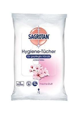 Sagrotan Desinfektionstuecher, Hygienische Handtuecher - 12 Stueck