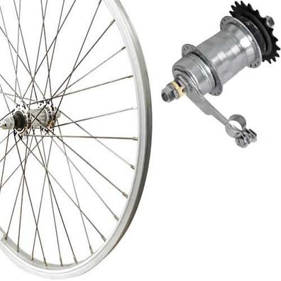 Hinterrad 28" Rücktritt silber, Kasten-Alu, RBN, Zub., Roland, 806295