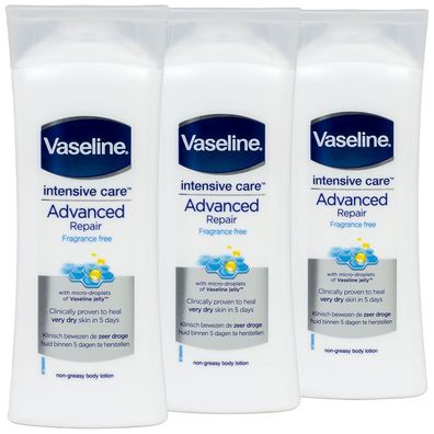 3x Vaseline Intensive Care Advanced Repair Body Lotion 400ml