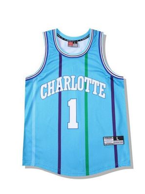 Mitchell & Ness Charlotte 1 Hornets Herren Basketball Trikot Retro Jersey