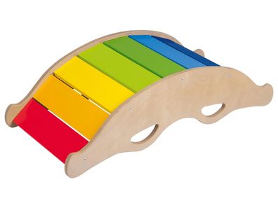 Playtive Premium Balancewippe aus massivem Birkensperrholz Regenbogenfarbe NEU