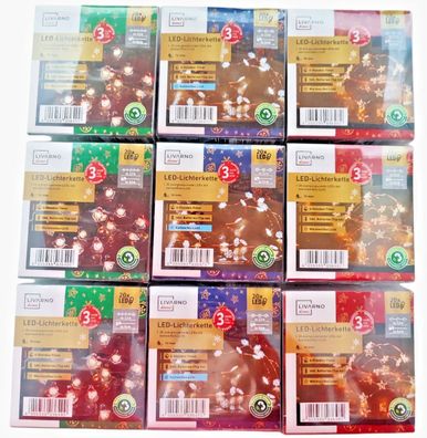 Livarno 9x LED Lichterkette 20 LED's Weihnachten Dekoration Beleuchtung Licht