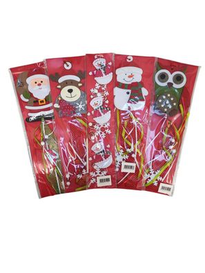 5x Weihnachtsgirlande aus Filz mit dekorativen Applikationen