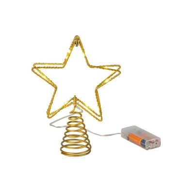 LED - Tannenbaumspitze Stern Christbaumspitze Spitze Aufstecker Weihnachten Gold