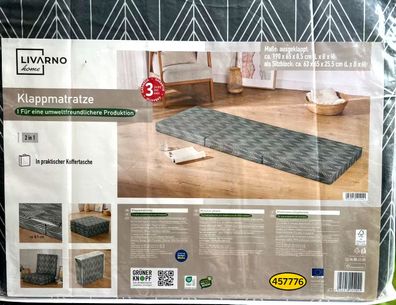 Livarno home Gästematratze klappbar 65 x 190 x 8,5 cm Klappmatratze Polyurethan