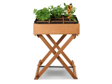 Parkside Kräuter Hochbeet Holz klappbar mit Vlieseinsatz Pflanzbeet 58 x 38x75cm