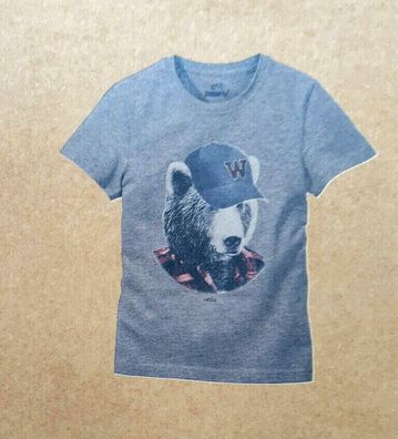 Pepperts Jungen Shirt Kinder Shirt Kindermode T-Shirt Jungenshirt Grau 134 / 140