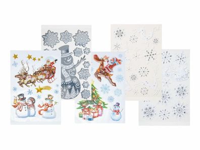 5x Livarno home 3D Sticker Aufkleber-Set Weihnachten 5 Bogen je 41 x 29 cm NEU