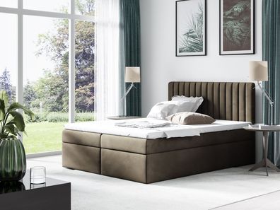 Boxspringbett T69 , mit zwei Bettkasten , Topper, Farbe und Große wählbar