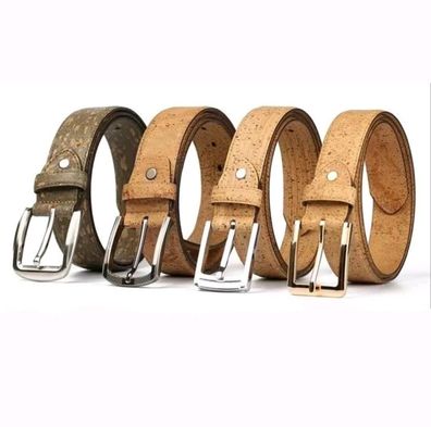 Kork Damen Herren Gürtel vegan Größen 100cm nachhaltig goldene Schnalle