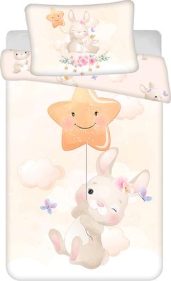 Bunny Star Hase Baby Bettwäsche-Set 100 x 135 cm
