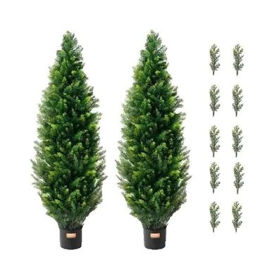 Artificial Cedar Topiary Tree Evergreen Fake Pine Cypress Trees Plant Artificial