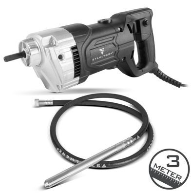 Stahlwerk Betonverdichter 900W mit Rüttelflasche 35mm 3m Gesamtlänge Innenrüttler für