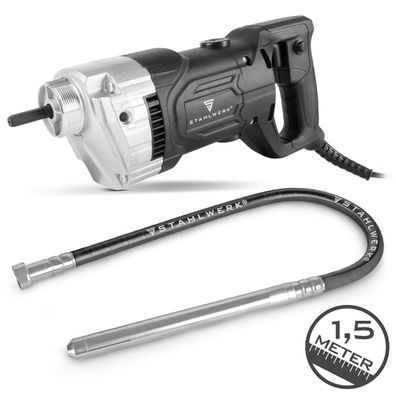 Stahlwerk Betonverdichter 900W mit Rüttelflasche 35mm 1,5m Gesamtlänge Innenrüttler f