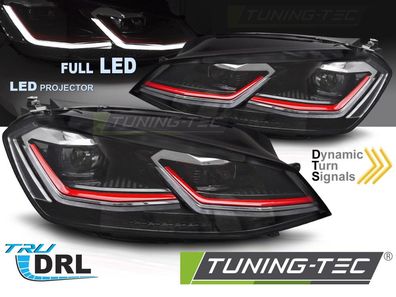 Voll-LED Upgrade Design Tagfahrlicht Scheinwerfer Set für VW Golf 7 12-17 schwarz /