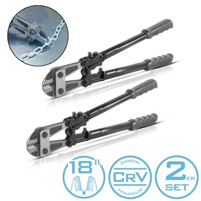 Stahlwerk Bolzenschneider 18 Zoll Chrom-Vanadium Profi-Bolzenschere 2er Set