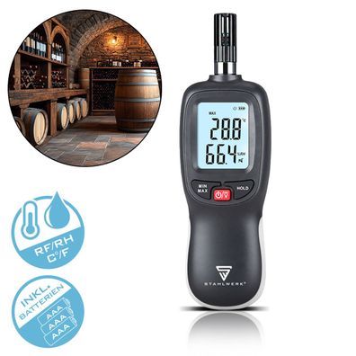 Stahlwerk Luftfeuchtigkeits- und Temperaturmessgerät – Digitales Messgerät