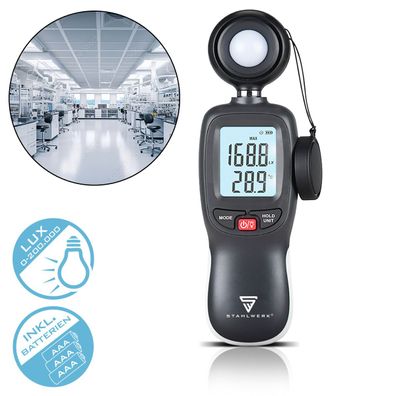 Stahlwerk Lux-Messgerät digitales Beleuchtungsmessgerät Messung der Lichtintensität