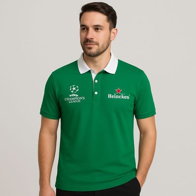 Heineken x UEFA Champions League Polo-Shirt – Grün, Größe M (Unisex)