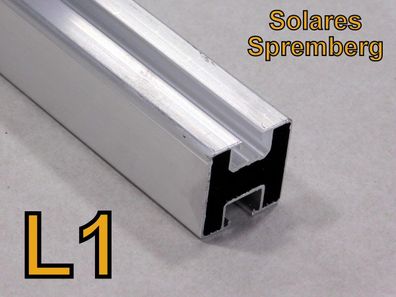 Unterkonstruktion Aluminiumprofil L1 40x40mm blank M8 Nut M10 Nut unten Photovoltaik