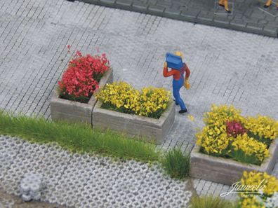 Juweela 28248 H0 Pflanzkübel Holz, eckig 10x klein 1:87