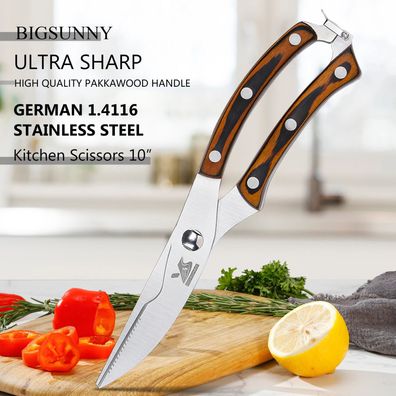 High Quality Strong Kitchen Shears Stainless Steel Poultry Fish Chicken Bone Scissor