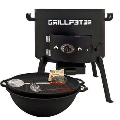 Utschak Nurlan Ø45 cm mit Kazan 18L Grilldeckel aus Gusseisen