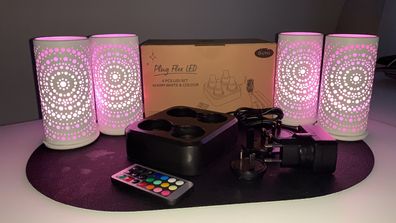 Duni LED Set inklusive 4 weißen Billy Lampenhaltern