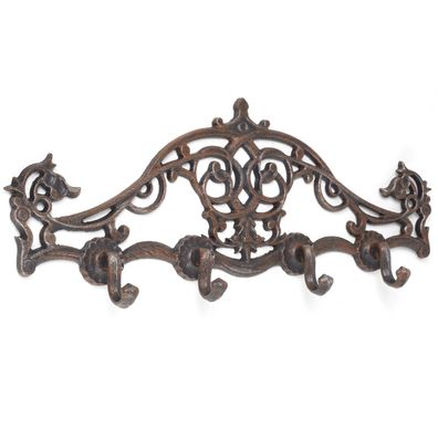 4 Haken Moritz Nostalgie kleine Garderobe Antik Design Hakenleiste Barock 39x15,1x5