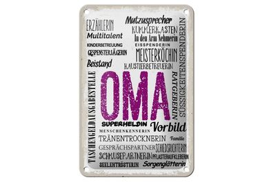 Blechschild Oma Multitalent Beistand Ratgeberin, 4 verschied Größen, Blechschilder