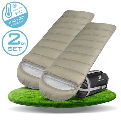 Stahlwerk Schlafsack SB-600 ST 2er Set - Outdoorschlafsack bis 5°C