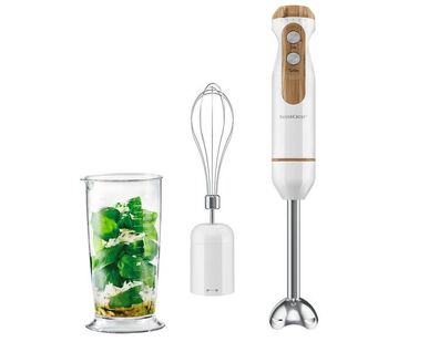 Silvercrest Stabmixer Pürierstab SSSH 600 B1, Holzdesign, weiß, Vps