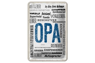 Blechschild Opa Beschützer Beistand Ratgeber, 4 verschied Größen, Blechschilder