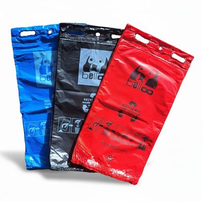 Recycling Mix Kotbeutel Hund 3 FARBEN Rot Blau Schwarz - BELLOO Made in Germany