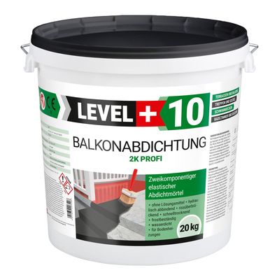 Balkonabdichtung 20kg Dichtschlämme 2K Abdichtung Terrasse Balkone Bad L+10