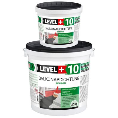 Balkonabdichtung 24kg Dichtschlämme 2K Abdichtung Terrasse Balkone Bad L+10