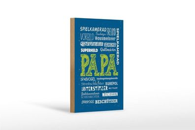 Holzschild Papa Superheld Vorbild Beschützer, 4 verschied Größen,