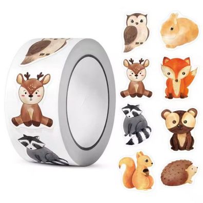 Aufkleber 500 Waldtier-Sticker ca. 2,5 cm Basteln & Dekorieren 1tlg